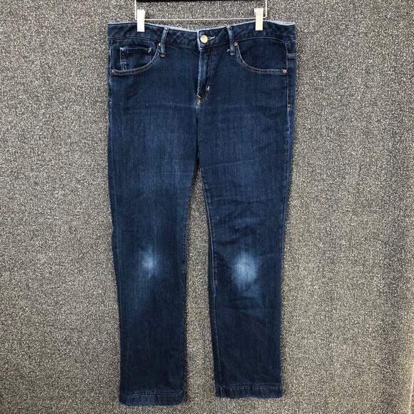 Gap 1969 Women's Long & Lean Straight Jeans Size 31/12R Dark Wash - Picture 1 of 11